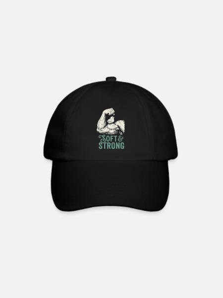 Strong and Soft - Baseballkappe - Schwarz/Schwarz