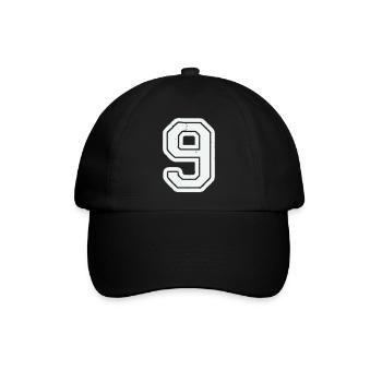 9 - Baseballkappe - Schwarz/Schwarz - Vorne