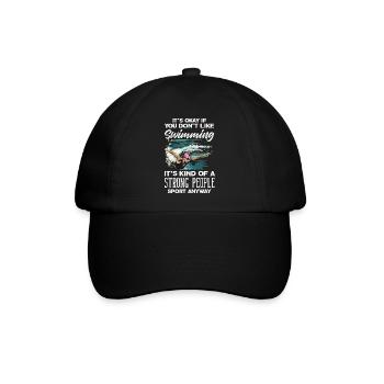 Lustige Schwimmer Sprüche & Schwimmverein Design - Baseballkappe - Schwarz/Schwarz - Vorne
