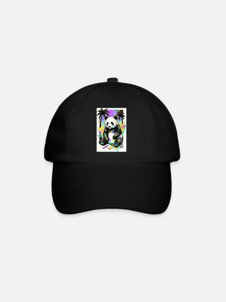 Panda - Baseballkappe - Schwarz/Schwarz