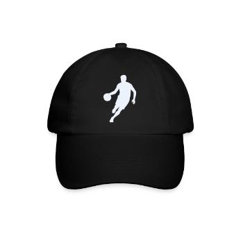 Dynamische Basketball-Silhouette - Baseballkappe - Schwarz/Schwarz - Vorne