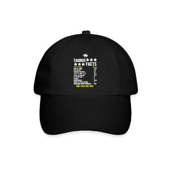 Sternzeichen Stier - Baseballkappe - Schwarz/Schwarz - Vorne