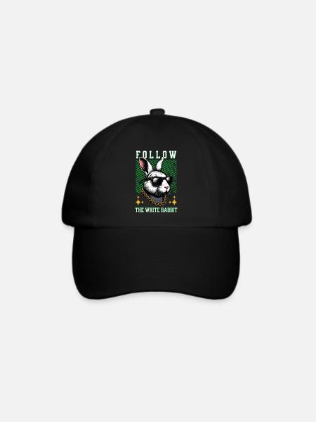FOLLOW THE WHITE RABBIT - Baseballkappe - Schwarz/Schwarz