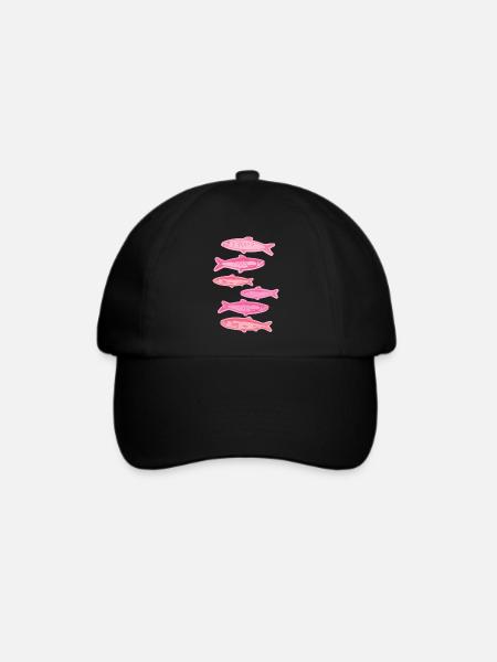Fisch schwimmt - Baseballkappe - Schwarz/Schwarz
