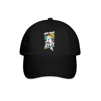 Ich war Zivi – Friedlich gedient im 80er-Look - Baseballkappe - Schwarz/Schwarz - Vorne
