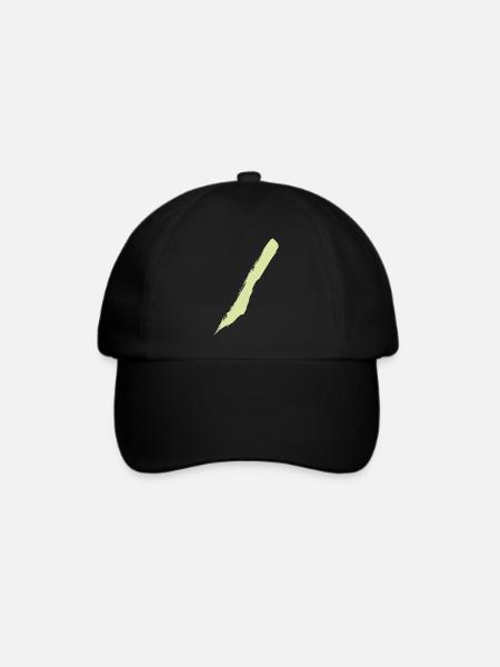 Pinselstrich - Style Streifen / Diagonal - Baseballkappe - Schwarz/Schwarz