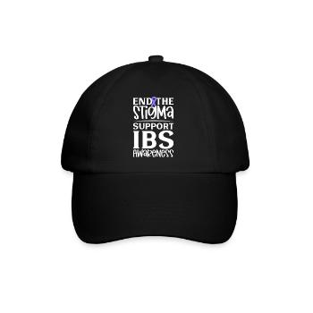 IBS Awareness - Stigma beenden - Baseballkappe - Schwarz/Schwarz - Vorne