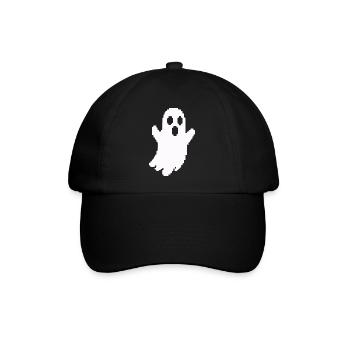 Weißer Geister-Silhouette Print - Baseballkappe - Schwarz/Schwarz - Vorne