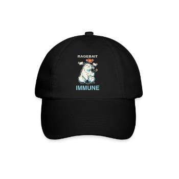 Capybara Ragebait Immune Jugendwort 2026 Geschenk - Baseballkappe - Schwarz/Schwarz - Vorne