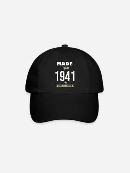 Geburtstag 81 Jahre Geburtsjahr 1941 - Baseballkappe - Schwarz/Schwarz