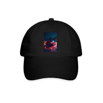 Future Drive: Neon Spuren vom Synthwave Abenteuer - Baseballkappe - Schwarz/Schwarz - Vorne