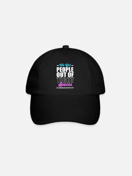 Hebamme - Baseballkappe - Schwarz/Schwarz