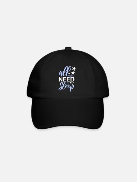 all you need is sleep - Baseballkappe - Schwarz/Schwarz