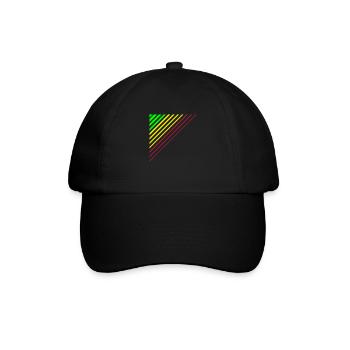 diagonale Linien in Bunt - Baseballkappe - Schwarz/Schwarz - Vorne