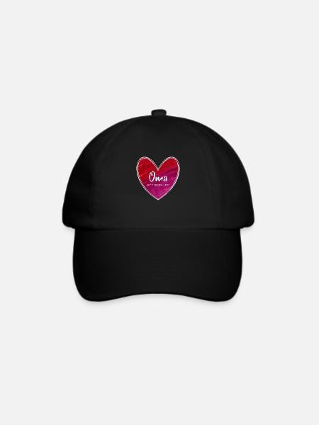 Oma mit großem Herz - Baseballkappe - Schwarz/Schwarz