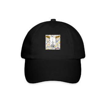 Flower Skull - Baseballkappe - Schwarz/Schwarz - Vorne