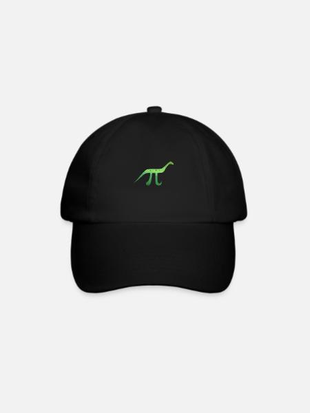 Mathe-Symbol Pinosaurus Pi Dinosaurier Geschenk - Baseballkappe - Schwarz/Schwarz