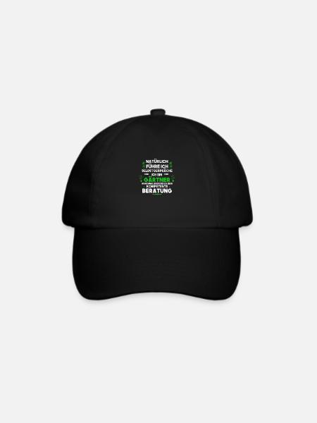 Natürlich führe ich Selbstgespräche - Gärtner - Baseballkappe - Schwarz/Schwarz