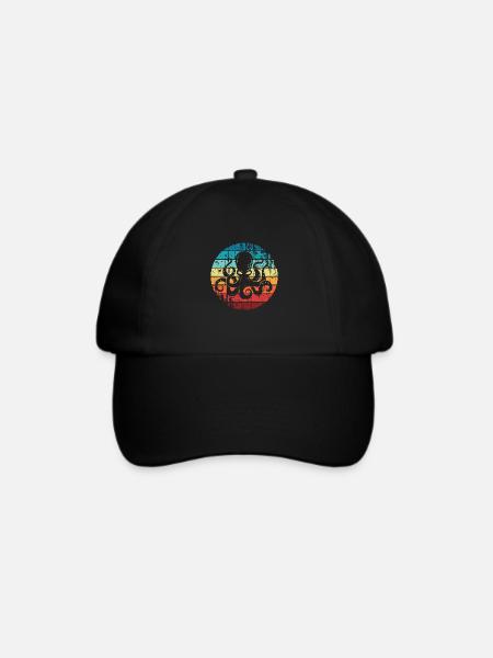 Oktopus Oktopuss Tintenfisch Tintenfisch - Baseballkappe - Schwarz/Schwarz