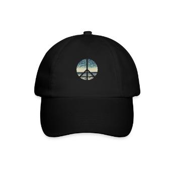 Peace Zeichen Ocean - Baseballkappe - Schwarz/Schwarz - Vorne