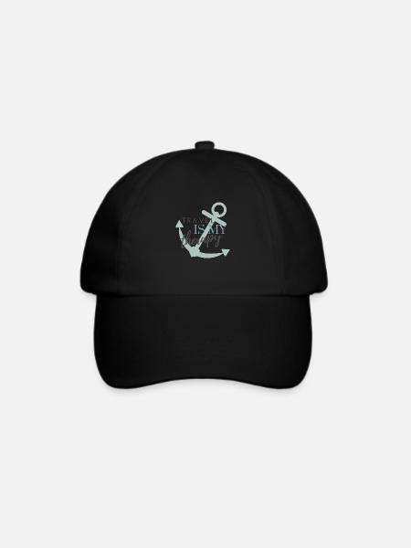 Travel is my therapy - Reisen ist meine Therapie - Baseballkappe - Schwarz/Schwarz
