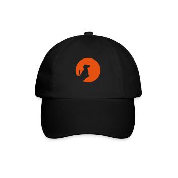 Sitzender Hund Klippe Mond - Baseballkappe - Schwarz/Schwarz - Vorne