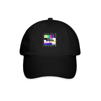 Testbild Fernsehen Bildschirm nostalgisch Display - Baseballkappe - Schwarz/Schwarz - Vorne