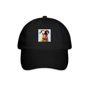 Süßer Hund Photorealismus - Baseballkappe - Schwarz/Schwarz - Vorne