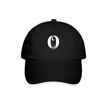 Buchstabe O Blüte - Baseballkappe - Schwarz/Schwarz - Vorne