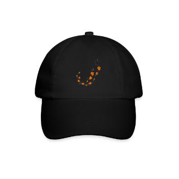 Herbstblätter im Wind - Baseballkappe - Schwarz/Schwarz - Vorne