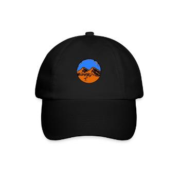 Sternenhimmel Berge - Baseballkappe - Schwarz/Schwarz - Vorne