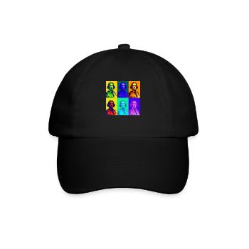 king Charles in Warhol style - Baseballkappe - Schwarz/Schwarz - Vorne