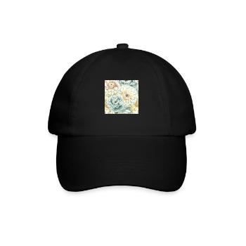 Floral Design 3 - Baseballkappe - Schwarz/Schwarz - Vorne