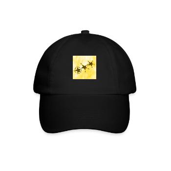 3 STERNE LÄCHELN GELB - Baseballkappe - Schwarz/Schwarz - Vorne