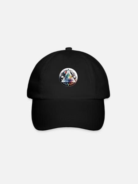 Dreieck und mystischer Kreis geometrisch und futuristisch - Baseballkappe - Schwarz/Schwarz