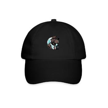 Labrador Pop art Detektiv Hund im Anzug - Baseballkappe - Schwarz/Schwarz - Vorne
