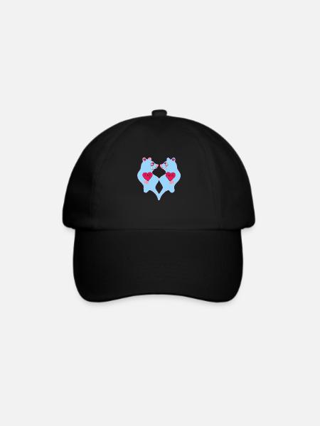 Blaubären-Paar - Baseballkappe - Schwarz/Schwarz