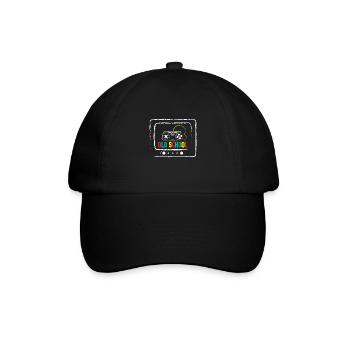 Old School Gamer - Baseballkappe - Schwarz/Schwarz - Vorne