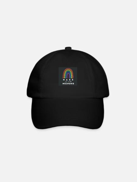 Regenbogen Hass ist keine Meinung BDG - Baseballkappe - Schwarz/Schwarz