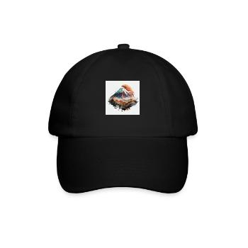 Asiatische Berge - Baseballkappe - Schwarz/Schwarz - Vorne