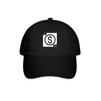 Investieren mit Stil: Dollarzeichen-Motiv - Baseballkappe - Schwarz/Schwarz - Vorne