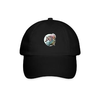 Wanderndes Einhorn - Baseballkappe - Schwarz/Schwarz - Vorne