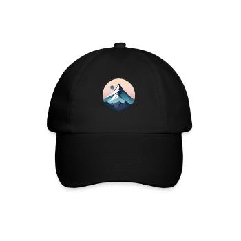 Gebirgslandschaft Geometrische Kunst - Baseballkappe - Schwarz/Schwarz - Vorne