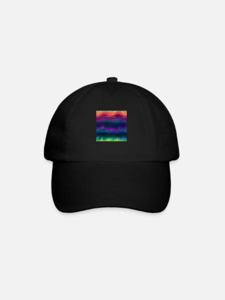Aurora Dreams: Kollektion der Polarlichter - Baseballkappe - Schwarz/Schwarz
