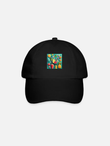 Summer Pattern - Baseballkappe - Schwarz/Schwarz