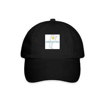 Landkarte von Argentinien - Baseballkappe - Schwarz/Schwarz - Vorne