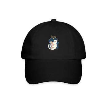 Pisces Zodiac Sign Cat - Baseballkappe - Schwarz/Schwarz - Vorne