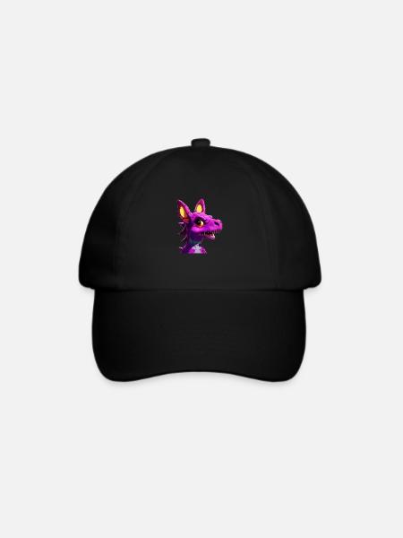 lila dragon - Baseballkappe - Schwarz/Schwarz