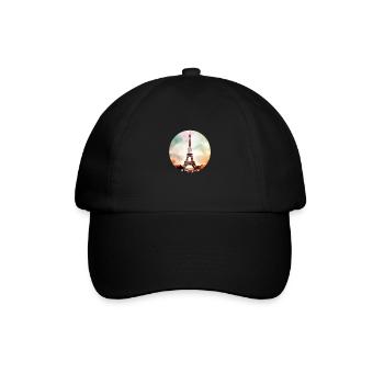 Eiffelturm - Baseballkappe - Schwarz/Schwarz - Vorne