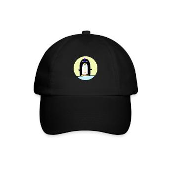 spiritueller Pinguin - Baseballkappe - Schwarz/Schwarz - Vorne